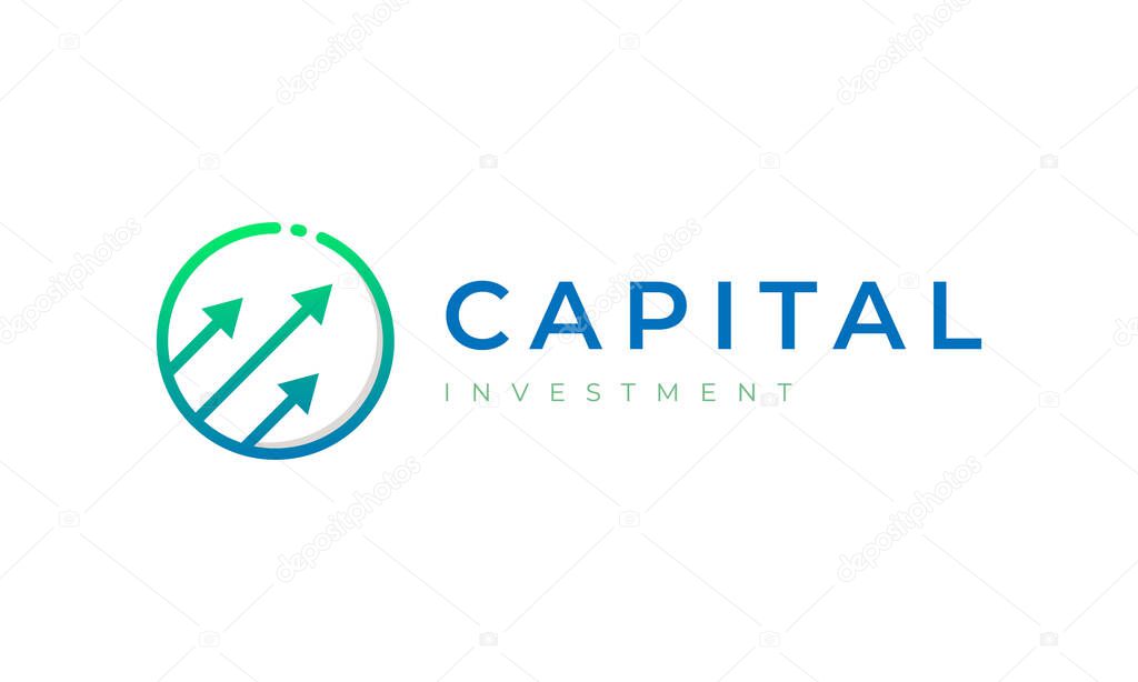 Circle with Arrow up Symbol Capital Investment Logo Design Inspiration