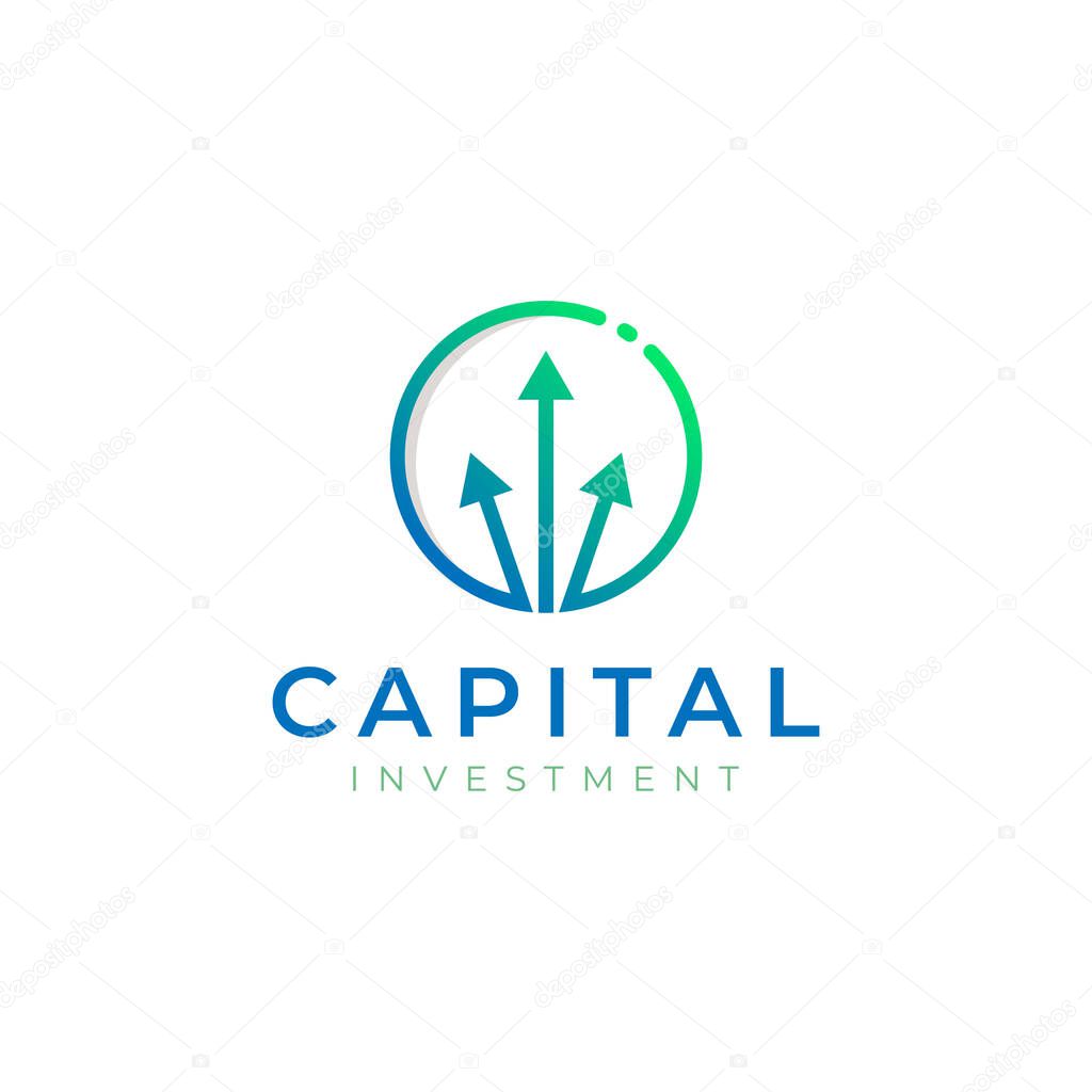 Circle with Arrow up Symbol Capital Investment Logo Design Inspiration