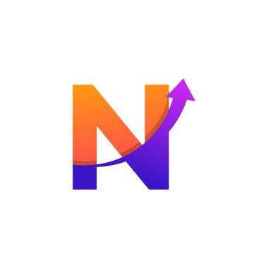 Baş harf ve ok yukarı logo sembolü. Şirket, Seyahat, Başlama, Lojistik ve Grafik Logoları İçin İyi