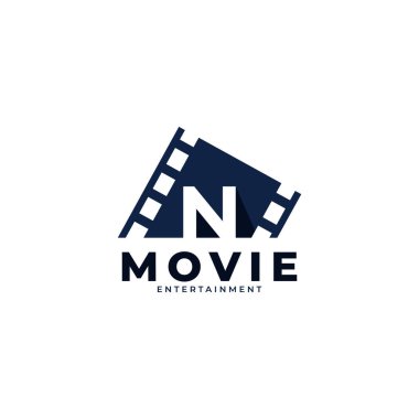 Film logosu. İlk Harf N Logo Tasarım Şablonu Elemanı. Eps10 Vektörü