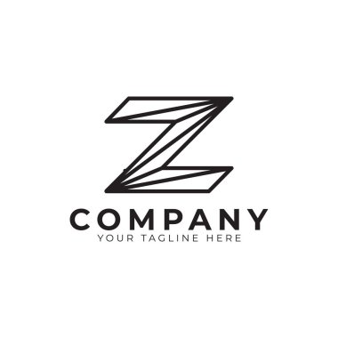 Z harfinin baş harfi logo tasarımı. Geometrik Çizgi Biçimi. Grafik alfabe sembolü. İş ve Marka Logoları için kullanılabilir. Düz Vektör Logo Tasarımı Fikir Şablonu Elemanı.