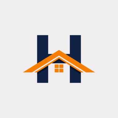 Gayrimenkul. H Harfi Logo Tasarım Şablonu Elemanı. Vektör Eps10