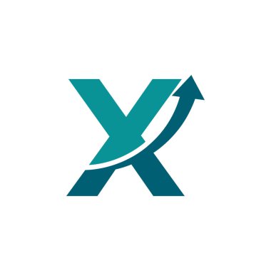 Baş harf X Ok Yukarı Logo Sembolü. Şirket, Seyahat, Başlama, Lojistik ve Grafik Logoları İçin İyi