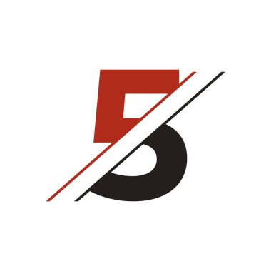 5 Numaralı Logo veya Simge Tasarım Vektörü İllüstrasyonu