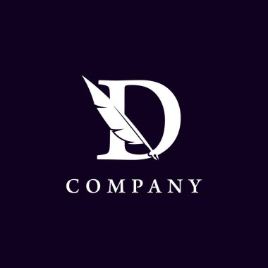Tüy Tüy Kalemi Noter Yazar Logo Tasarımı İlham Veren D Mektubu