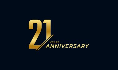 21. Yıldönümü Kutlama Vektörü. Mutlu Yıldönümleri Kutlama Şablon Tasarımını Kutluyor