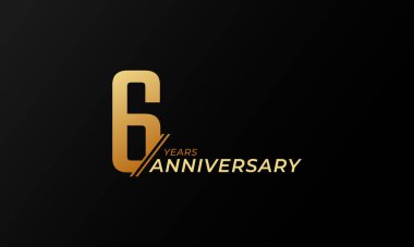 6. Yıldönümü Kutlama Vektörü. Mutlu Yıldönümleri Kutlama Şablon Tasarımını Kutluyor