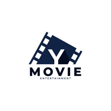 Film logosu. Y harfli ilk Logo Tasarım Şablonu Elemanı. Eps10 Vektörü