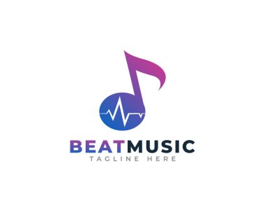 Music Beat Logo Tasarım Şablonu Elemanı