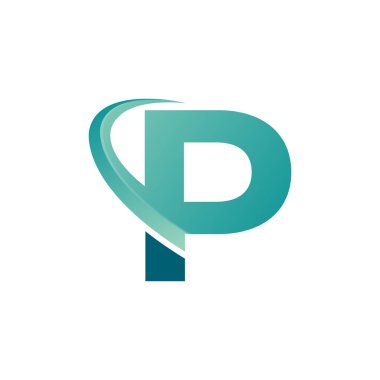 P harfi Arrow Logo Tasarım Şablonu ile Seyahat. Vektör EPS 10