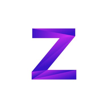 Z harfinin ilk harfi düşük polyester kaplama logo tasarım şablonu. Vektör EPS 10