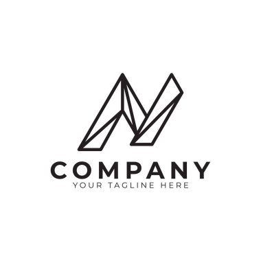 İlk harf N çizgisi logo tasarımı. Geometrik Çizgi Biçimi. Grafik alfabe sembolü. İş ve Marka Logoları için kullanılabilir. Düz Vektör Logo Tasarımı Fikir Şablonu Elemanı.
