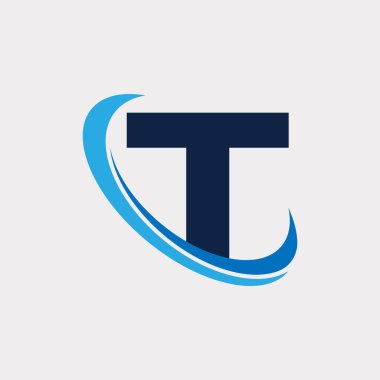 T-Tech Logo Şablon Elementi 'nin ilk harfi. Eps10 Vektörü