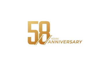 58 Yıldönümü Kutlama Vektörü. Mutlu Yıldönümleri Kutlama Şablon Tasarımını Kutluyor