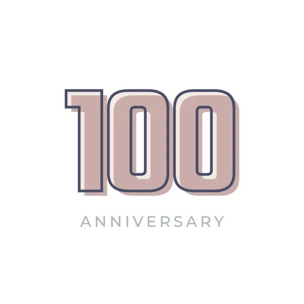 100 Rocznica Świętowania Wektor Szczęśliwej Rocznicy Powitanie Świętuje Szablon Projekt — Wektor stockowy