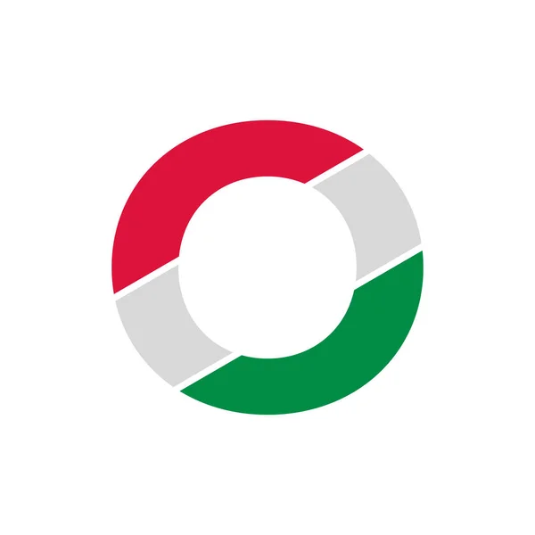 Harf Kağıt Kesimi Talyan Bayrak Rengi Logo Şablonu — Stok Vektör