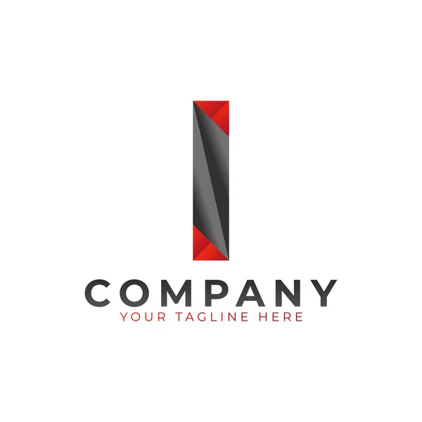 创意首字母I标志设计 黑色和红色几何箭头形状低波兰风格 适用于商务和品牌标识 平面矢量标志设计思想模板元素 第10部分病媒 — 图库矢量图片
