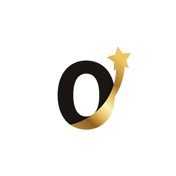Número Golden Star Logo Icon Symbol Elemento Modelo —  Vetores de Stock