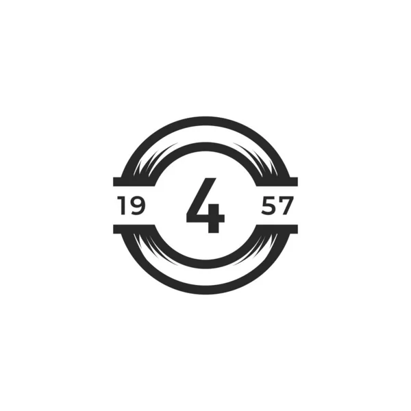 年份标志4号标志设计模板元件 适用于身份识别 咖啡店 酒店病媒 — 图库矢量图片