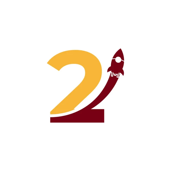 Número Con Símbolo Del Icono Del Logotipo Del Cohete Bueno — Archivo Imágenes Vectoriales