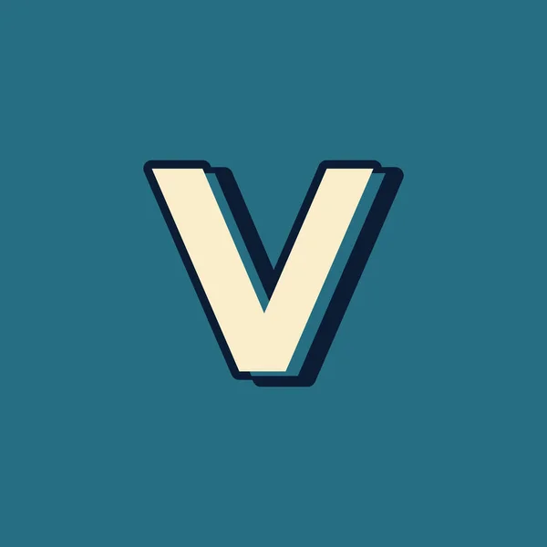 ヴィンテージレトロスタイルアルファベット文字Vロゴベクトル付き大文字フォントテンプレート要素 — ストックベクタ