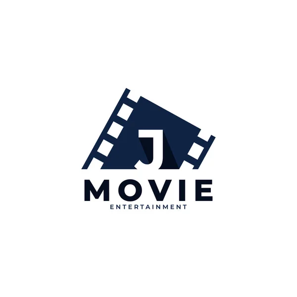 Film Logo Initial Letter Movie Logo Design Template Element Eps10 — Stock Vector