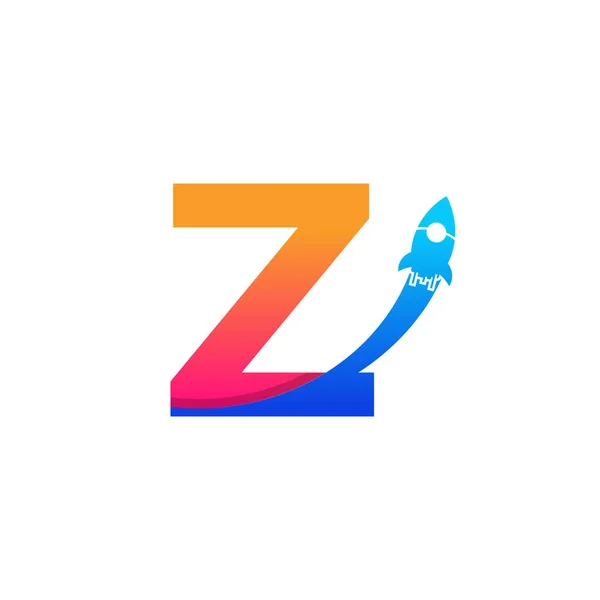 Eerste Letter Met Rocket Logo Icon Symbool Goed Voor Bedrijf — Stockvector