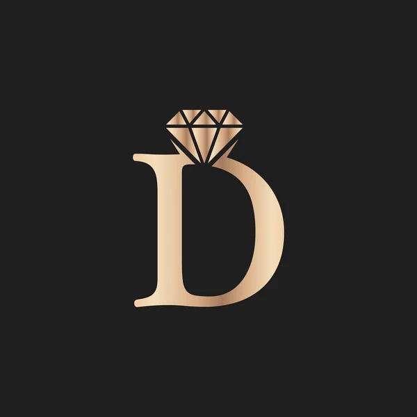 Golden Letter Luxo Com Diamond Symbol Premium Diamond Logo Design — Vetor de Stock
