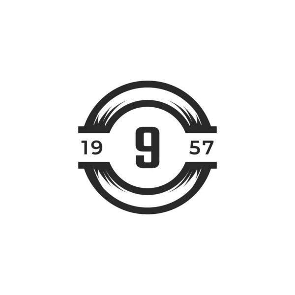 Vintage Insignia Número Logo Design Elemento Modelo Apropriado Para Identidade — Vetor de Stock