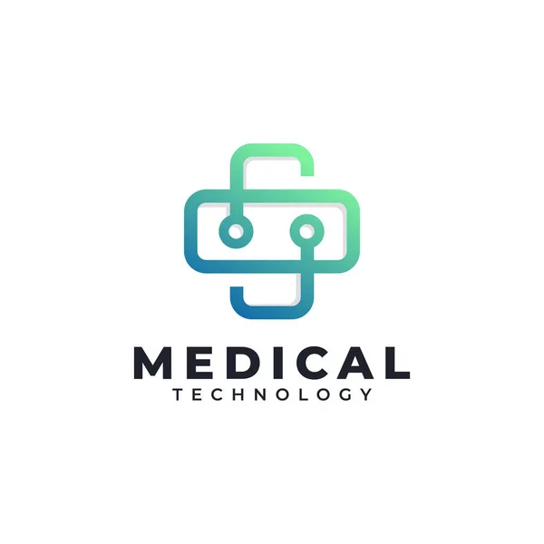 Elemento Plantilla Diseño Logotipo Tecnología Médica — Vector de stock