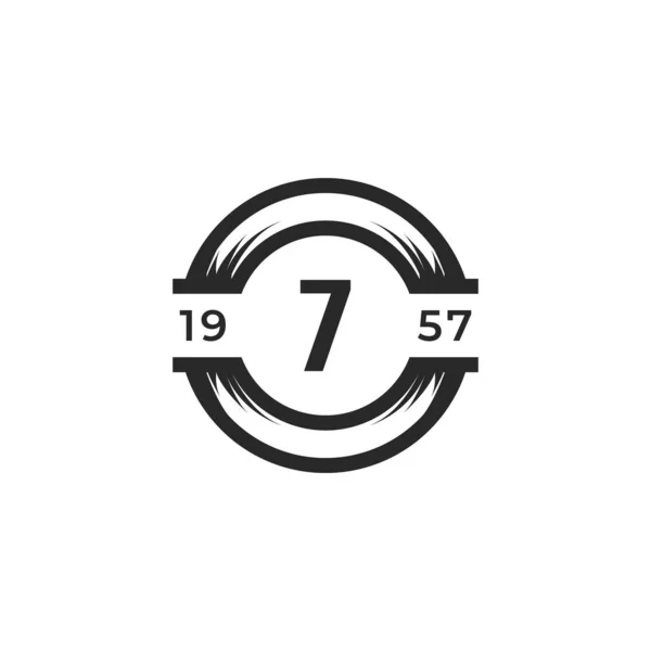 年份标志7号标志设计模板元件 适用于身份识别 咖啡店 酒店病媒 — 图库矢量图片