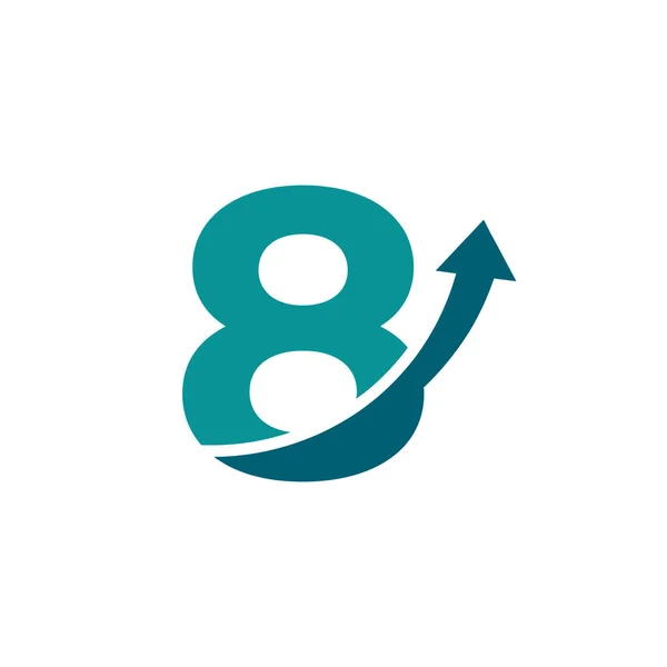 Number Arrow Logo Symbol Good Company Travel Start Logistic Graph — Stock Vector