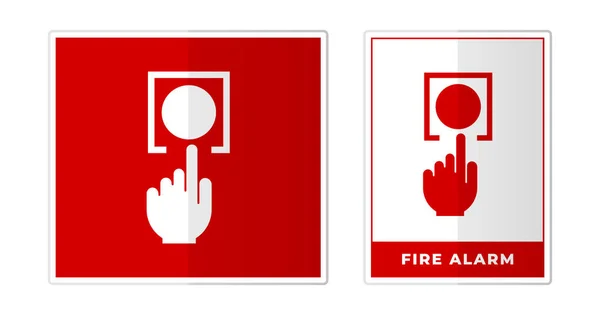 Señal Alarma Incendio Símbolo Etiqueta Icono Vector Ilustración — Archivo Imágenes Vectoriales