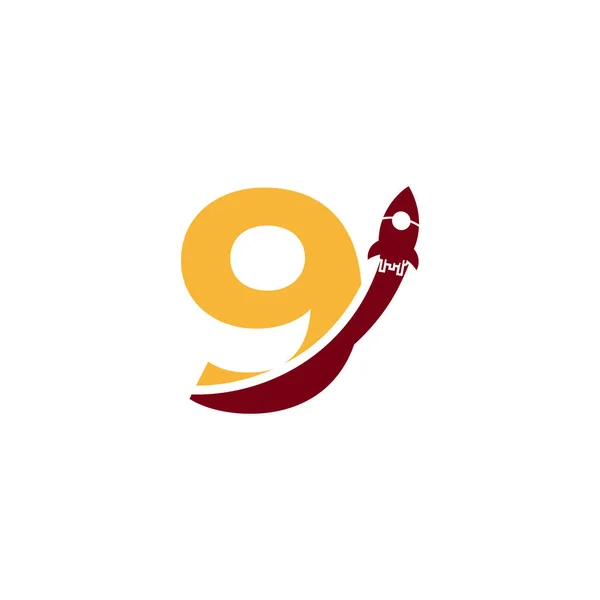 Number Rocket Logo Icon Symbol Good Company Travel Start Logistic — Stock Vector