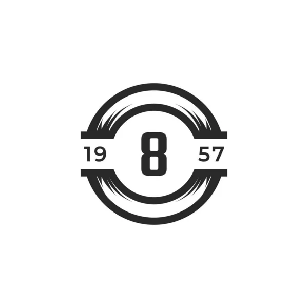 Vintage Insignier Nummer Logo Design Mall Element Lämplig För Identitet — Stock vektor