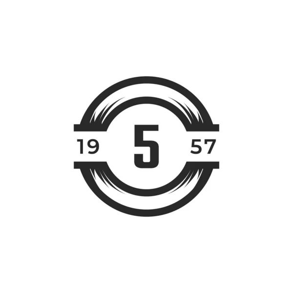 Insegne Vintage Numero Logo Design Template Element Adatto Identità Etichetta — Vettoriale Stock
