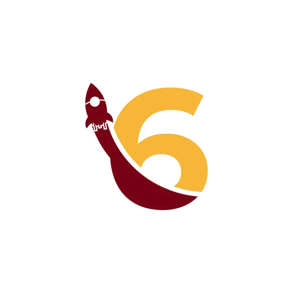 Nummer Med Rocket Logo Ikonsymbol Bra För Företag Resor Start — Stock vektor