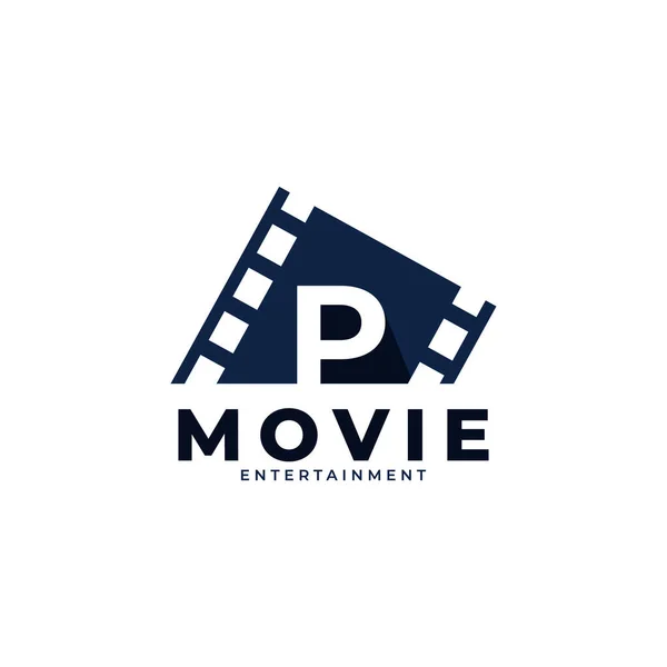 Film Logo Initial Letter Movie Logo Design Template Element Eps10 — Stock Vector