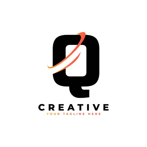 Корпоративна Літера Логотип Креативною Вигнутою Піктограмою Swoosh Векторний Елемент Шаблону — стоковий вектор