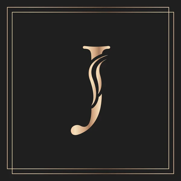 Elegantní Písmeno Půvabné Královské Kaligrafické Krásné Logo Vintage Gold Drawn — Stockový vektor