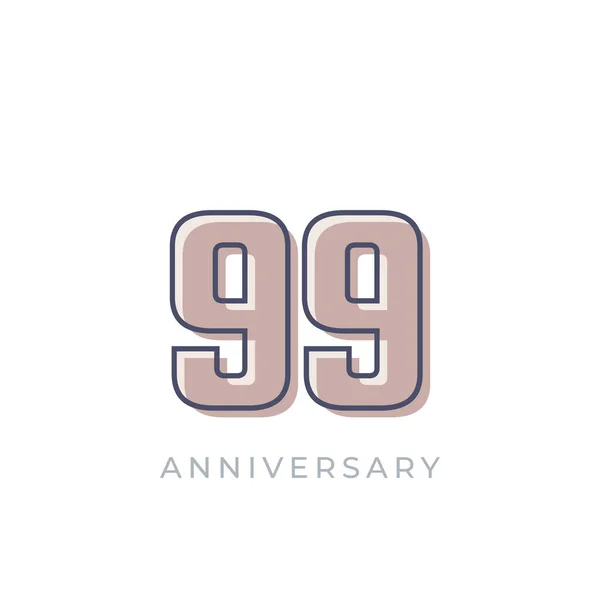 99周年庆祝会病媒 一周年快乐庆祝模板设计图解 — 图库矢量图片