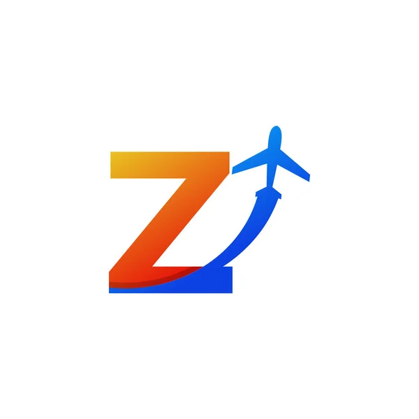 Kezdeti Levél Utazás Repülőgéppel Flight Logo Design Template Element — Stock Vector