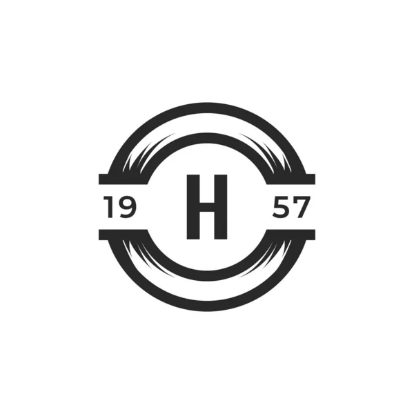年份标志字母H标志设计模板元素 适用于身份识别 咖啡店 酒店病媒 — 图库矢量图片