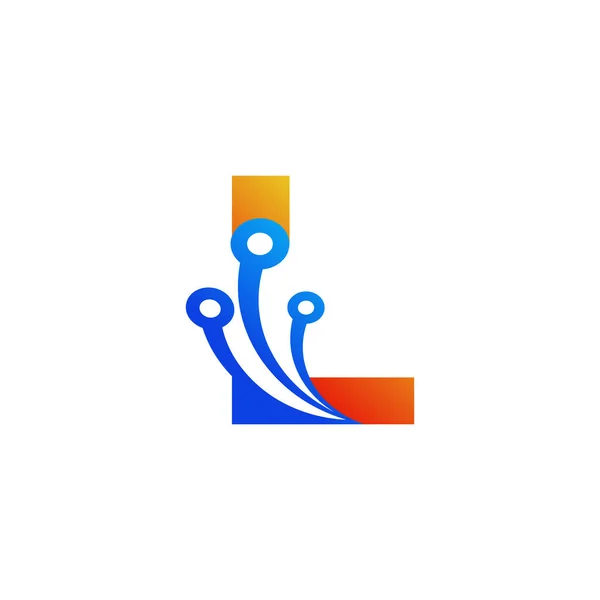 Letra Inicial Tecnología Logo Diseño Plantilla Elemento — Vector de stock