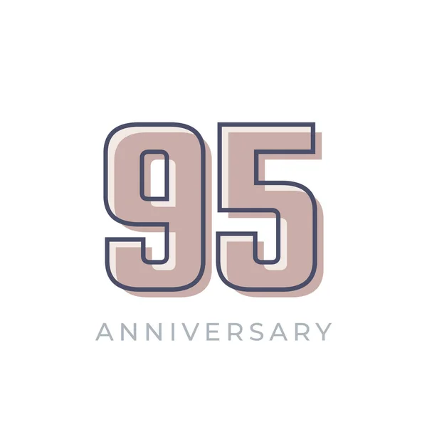 95周年庆祝会病媒 一周年快乐庆祝模板设计图解 — 图库矢量图片