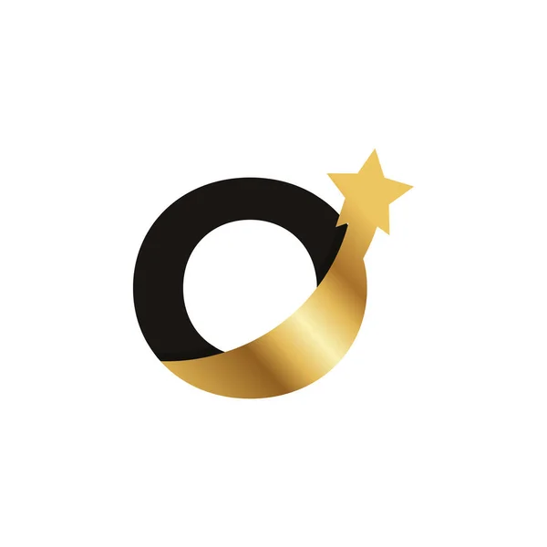Carta Inicial Golden Star Logo Ícone Símbolo Elemento Modelo — Vetor de Stock