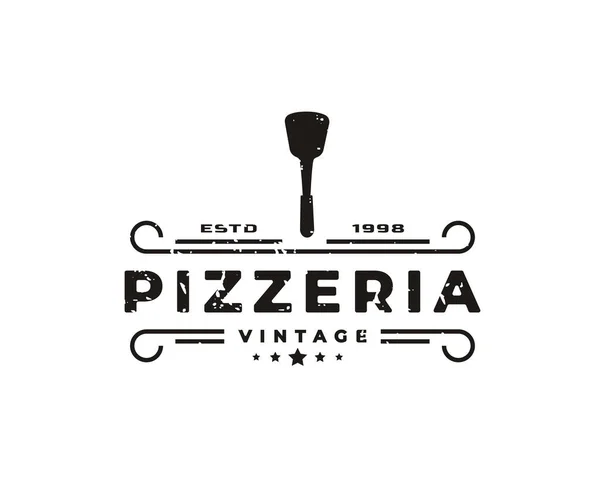 Emblema Clássico Vintage Spatula Pizza Pizzaria Logo Design Inspiração —  Vetores de Stock