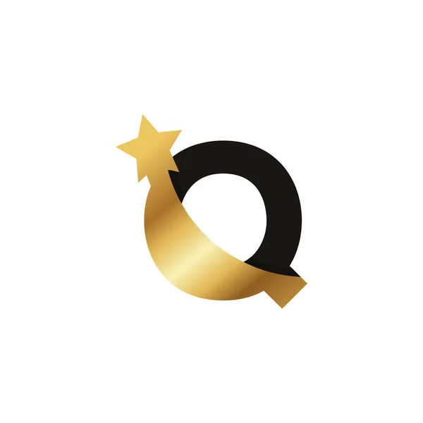 Carta Inicial Golden Star Logotipo Ícone Símbolo Elemento Modelo — Vetor de Stock