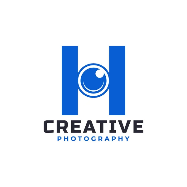 Літера Дизайном Логотипу Єктива Камери Креативний Знак Листа Підходить Фірмового — стоковий вектор