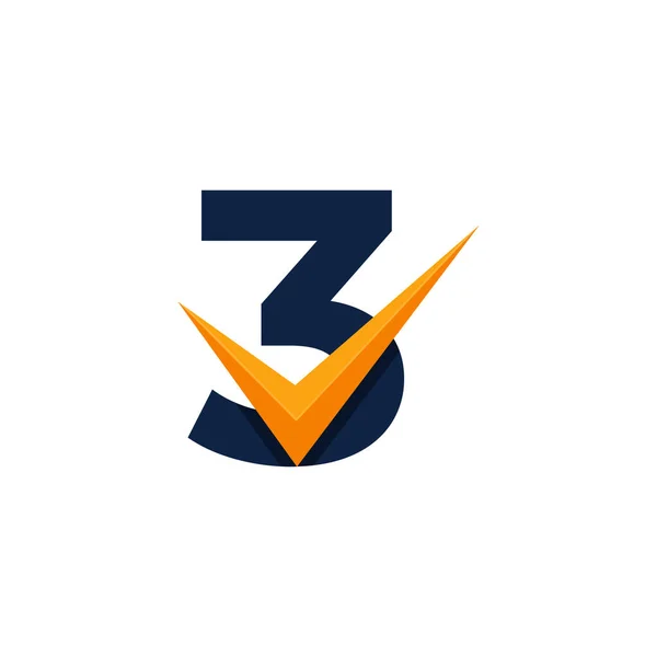 Logotipo Aprobado Número Verificar Plantilla Diseño Logotipo Eps10 Vector — Vector de stock